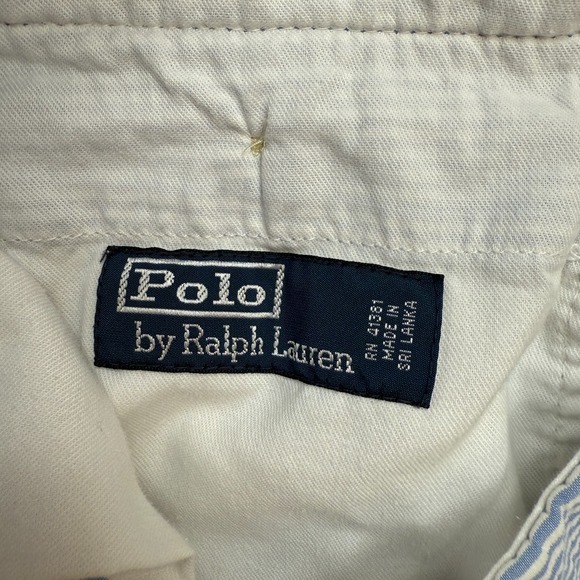 Vintage Polo Ralph Lauren Shorts Mens 36 (Fit 34) Seersucker Blue White Stripe - Picture 4 of 10